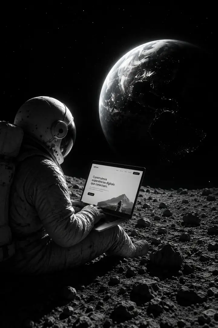 Composição espacial representando o serviço Sites profissionais